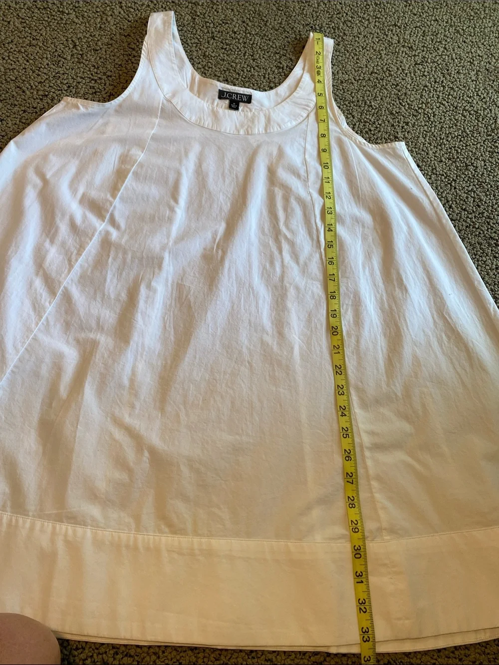 J. Crew White A-Line Sleeveless Cotton Dress